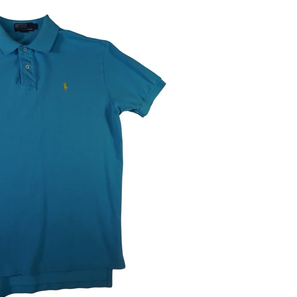Polo Ralph Lauren Men's Large Blue Short Sleeve‎ Polo Shirt Pony Logo